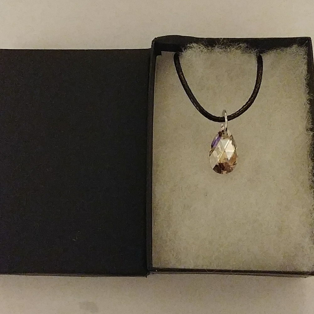 Canary Gold Crystal Teardrop Necklace - Picture 8 of 8